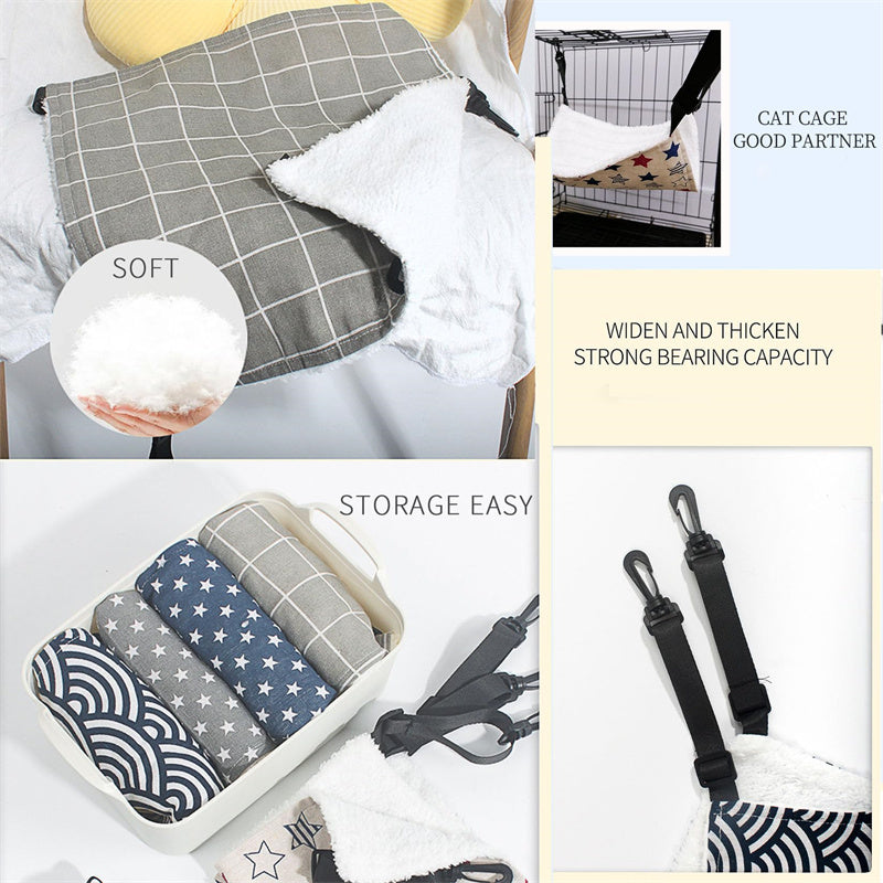 Lamb Fleece Cat Hanging Hammock Bed