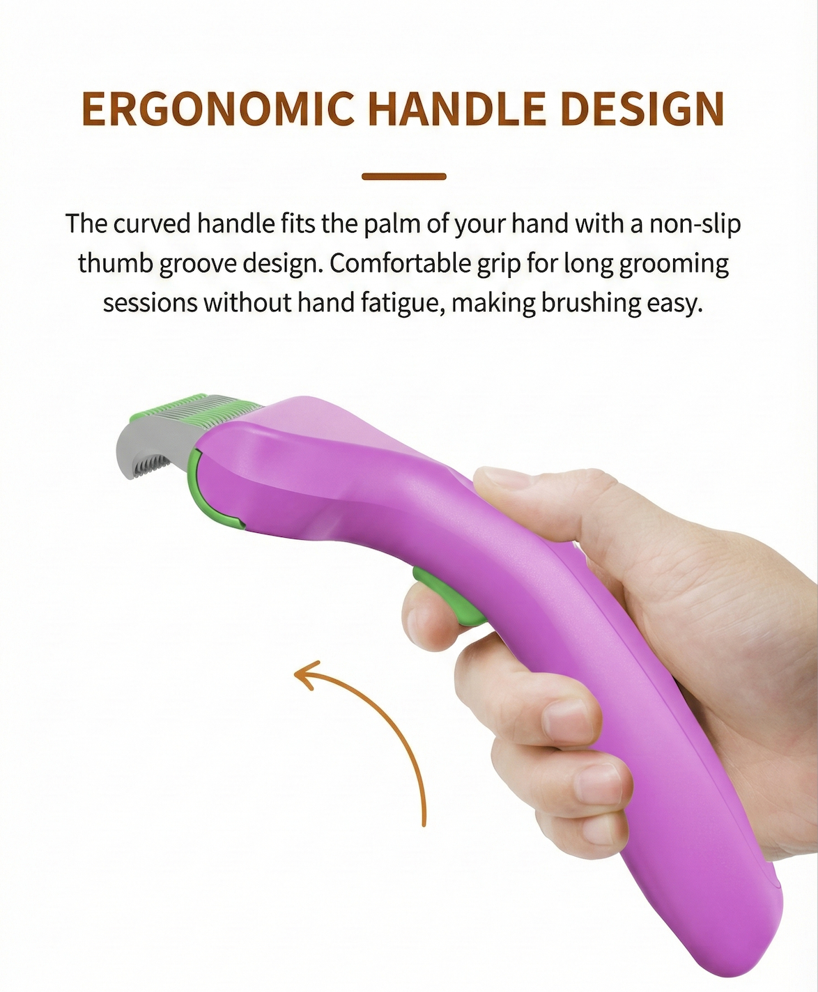 CalmCare Dematting Rake with One-Click Fur Release by Dr. Milou