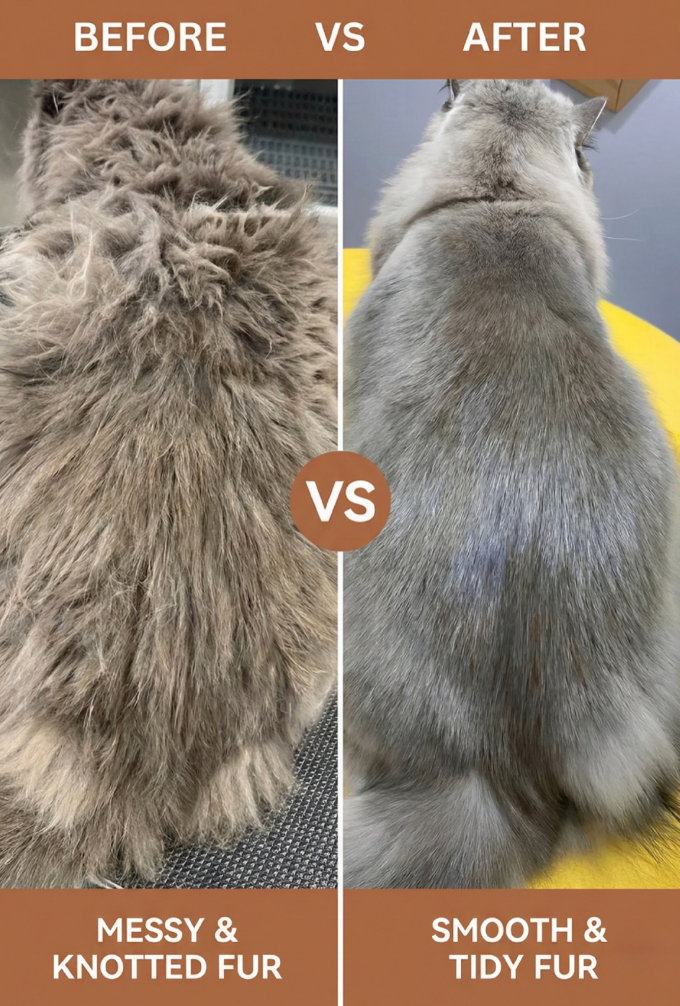 CalmCare Dematting Rake with One-Click Fur Release by Dr. Milou