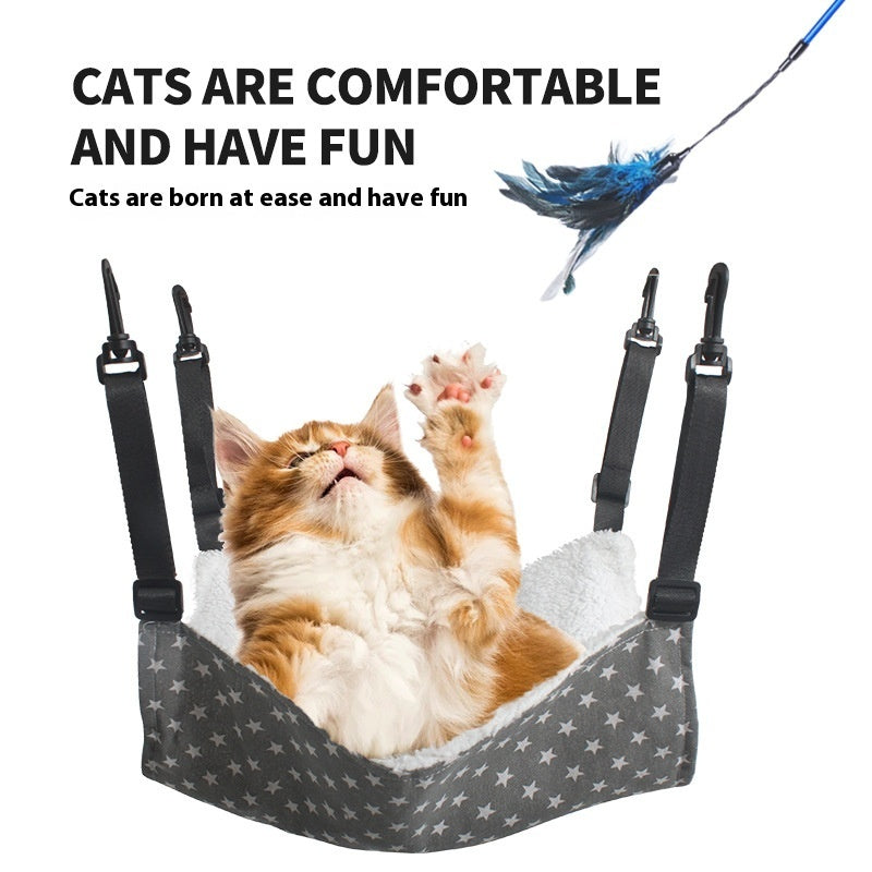 Lamb Fleece Cat Hanging Hammock Bed