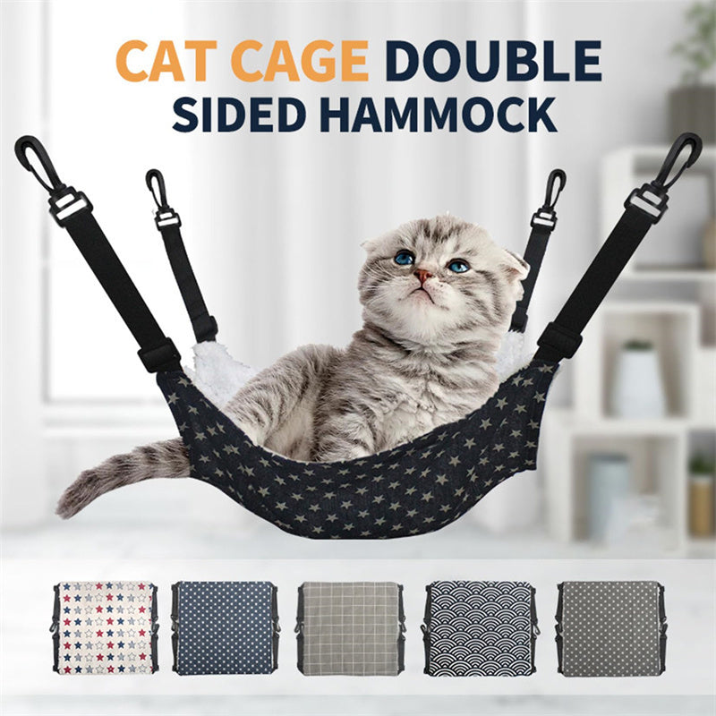 Lamb Fleece Cat Hanging Hammock Bed