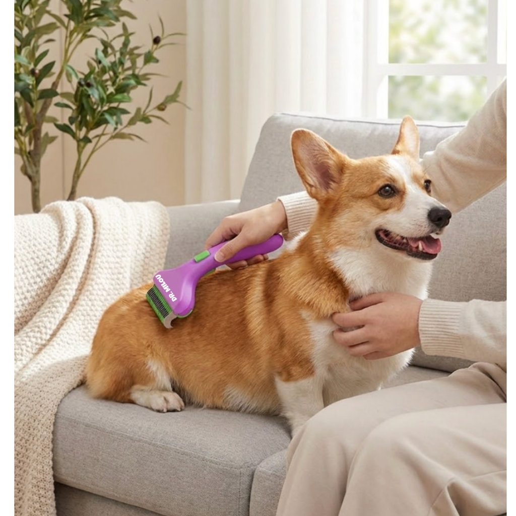 CalmCare Dematting Rake with One-Click Fur Release by Dr. Milou