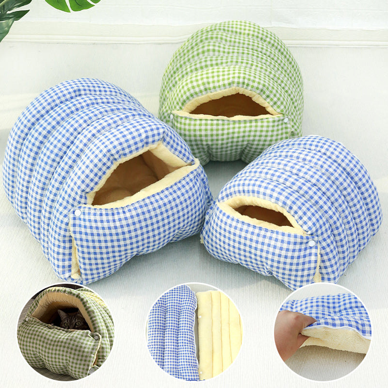 Enclosed Pet Kennel Nest House — 6 Patterns, 2 Sizes, Washable