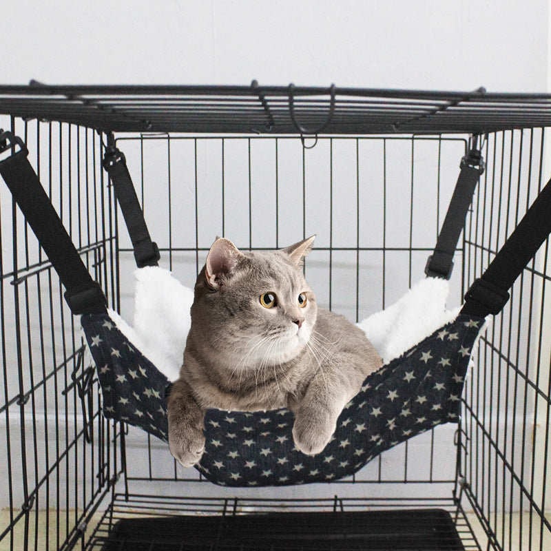 Lamb Fleece Cat Hanging Hammock Bed