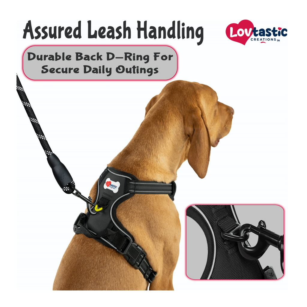 Lovtastic Creations™ No-Pull Dog Harness - with Strong & Durable Dog Leash & Free Poopbag Holder 3pcs Set | Reflective No-Choke Pet Harness