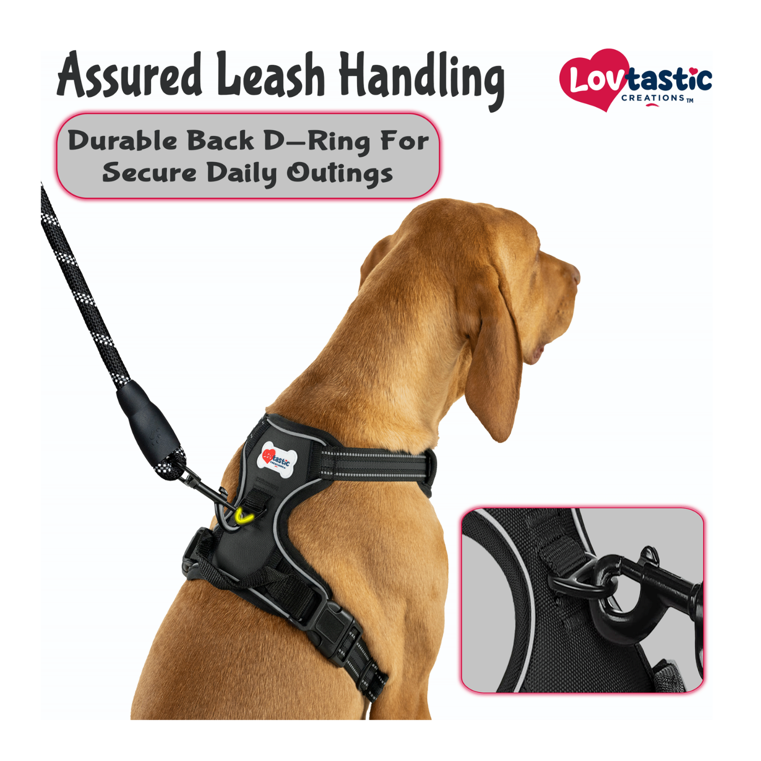 Lovtastic Creations™ No-Pull Dog Harness - with Strong & Durable Dog Leash & Free Poopbag Holder 3pcs Set | Reflective No-Choke Pet Harness