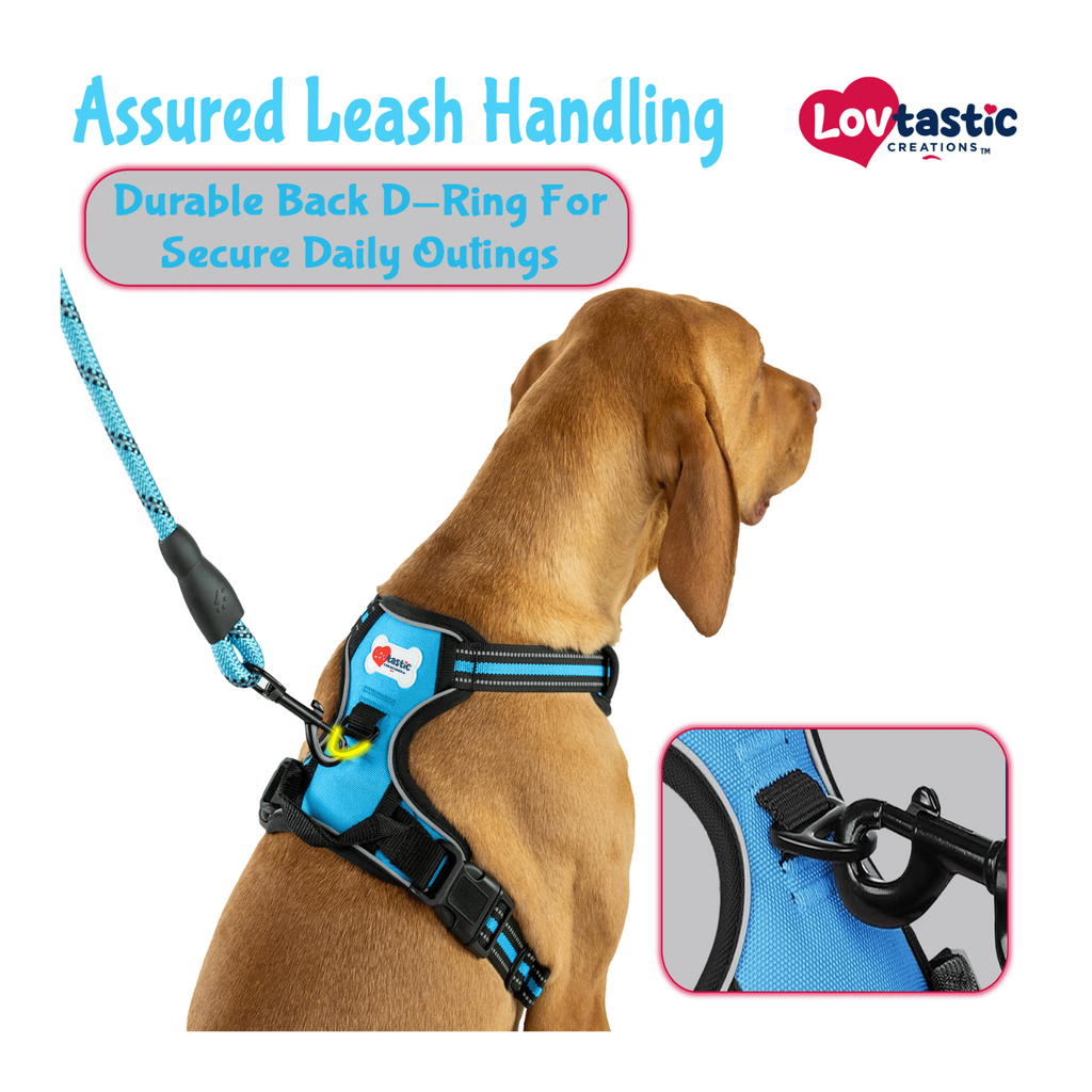 Lovtastic Creations™ No-Pull Dog Harness - with Strong & Durable Dog Leash & Free Poopbag Holder 3pcs Set | Reflective No-Choke Pet Harness