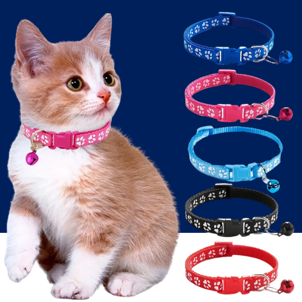 Colorful Adjustable Cat Collar with Bell