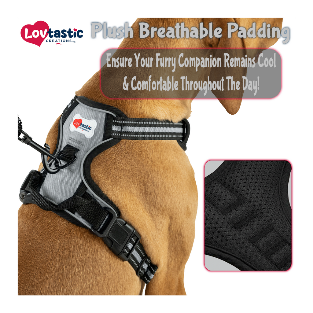 Lovtastic Creations™ No-Pull Dog Harness - with Strong & Durable Dog Leash & Free Poopbag Holder 3pcs Set | Reflective No-Choke Pet Harness