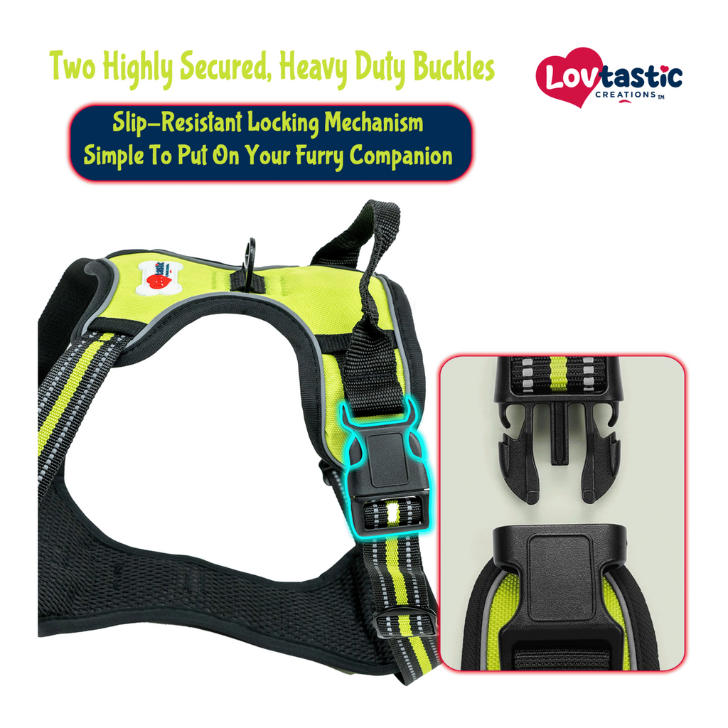 Lovtastic Creations™ No-Pull Dog Harness - with Strong & Durable Dog Leash & Free Poopbag Holder 3pcs Set | Reflective No-Choke Pet Harness