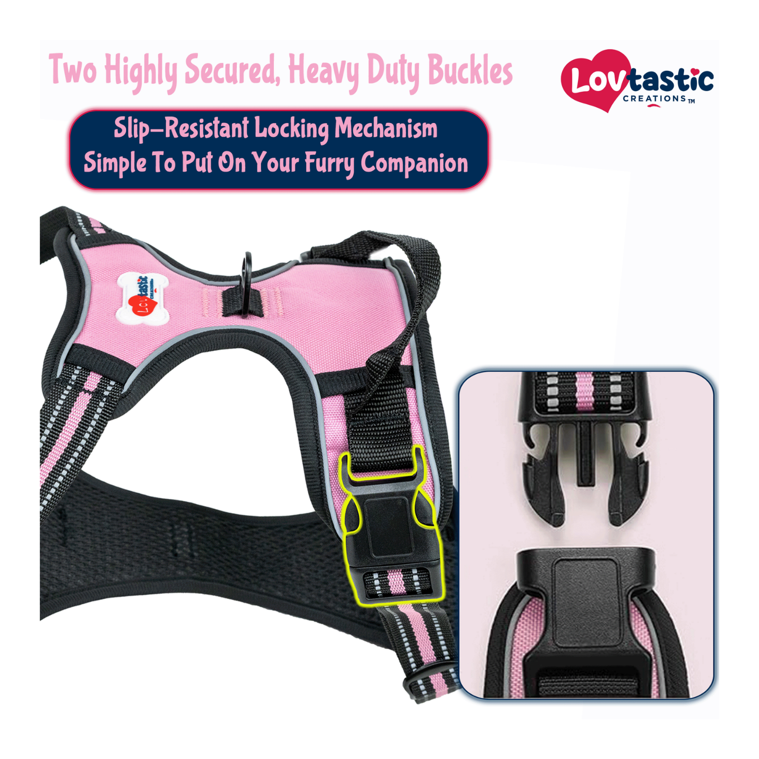 Lovtastic Creations™ No-Pull Dog Harness - with Strong & Durable Dog Leash & Free Poopbag Holder 3pcs Set | Reflective No-Choke Pet Harness