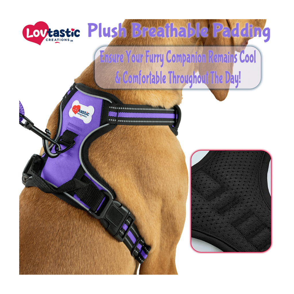 Lovtastic Creations™ No-Pull Dog Harness - with Strong & Durable Dog Leash & Free Poopbag Holder 3pcs Set | Reflective No-Choke Pet Harness