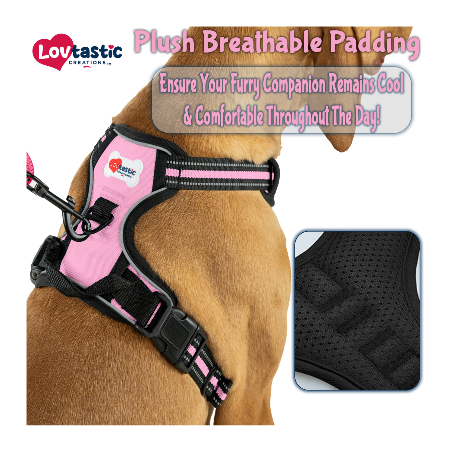 Lovtastic Creations™ No-Pull Dog Harness - with Strong & Durable Dog Leash & Free Poopbag Holder 3pcs Set | Reflective No-Choke Pet Harness