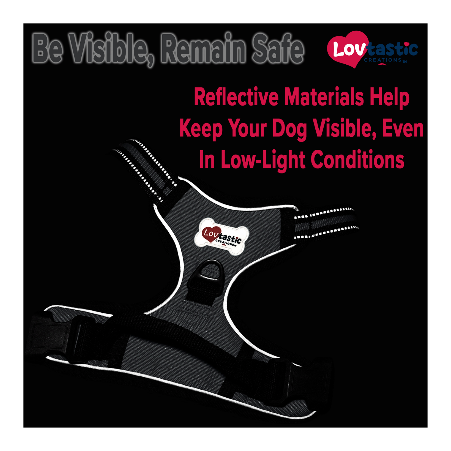 Lovtastic Creations™ No-Pull Dog Harness - with Strong & Durable Dog Leash & Free Poopbag Holder 3pcs Set | Reflective No-Choke Pet Harness