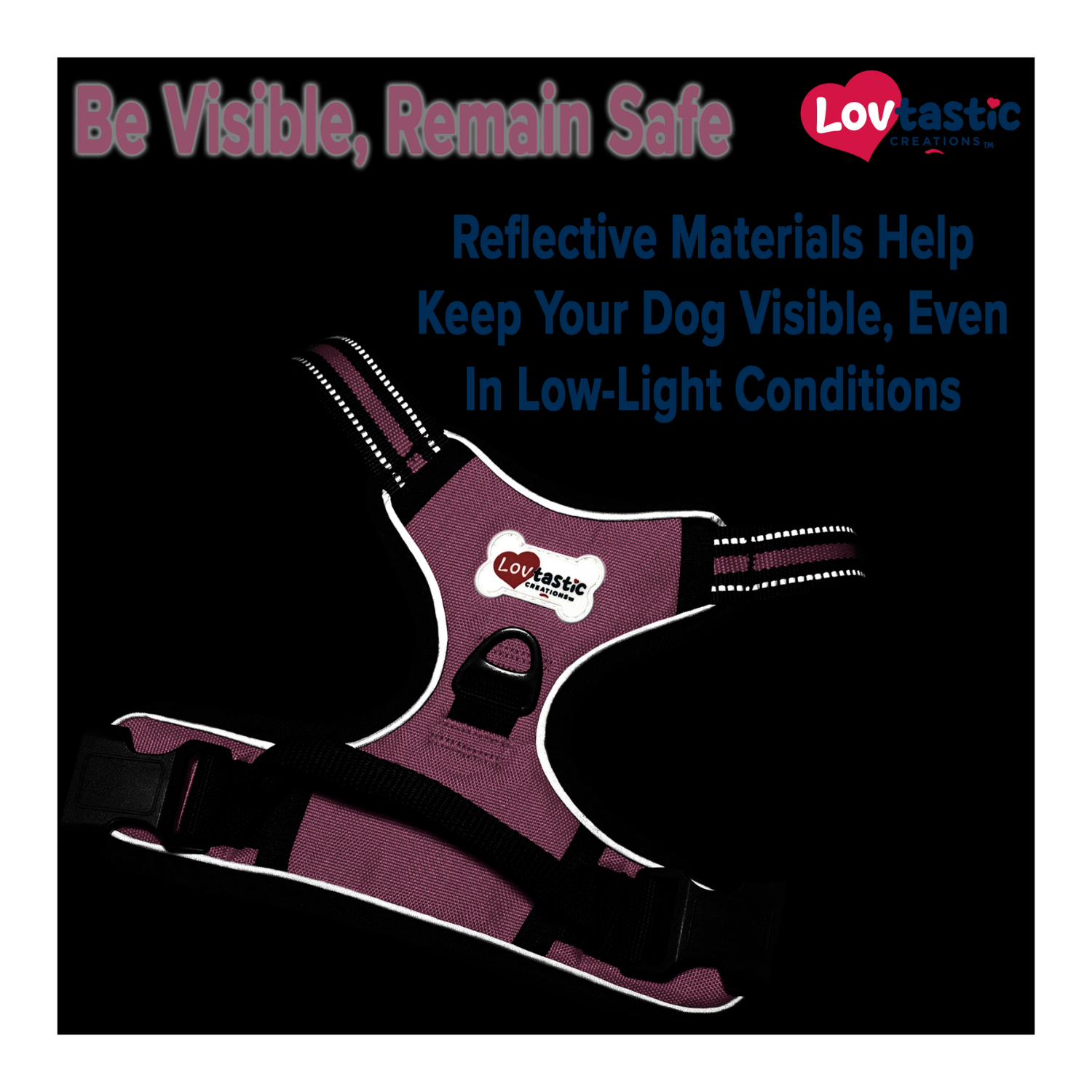 Lovtastic Creations™ No-Pull Dog Harness - with Strong & Durable Dog Leash & Free Poopbag Holder 3pcs Set | Reflective No-Choke Pet Harness