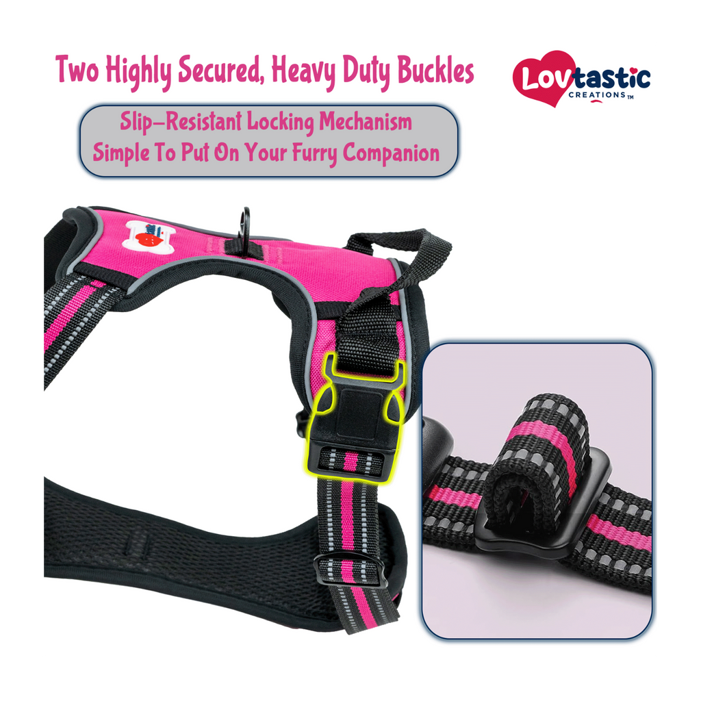 Lovtastic Creations™ No-Pull Dog Harness - with Strong & Durable Dog Leash & Free Poopbag Holder 3pcs Set | Reflective No-Choke Pet Harness