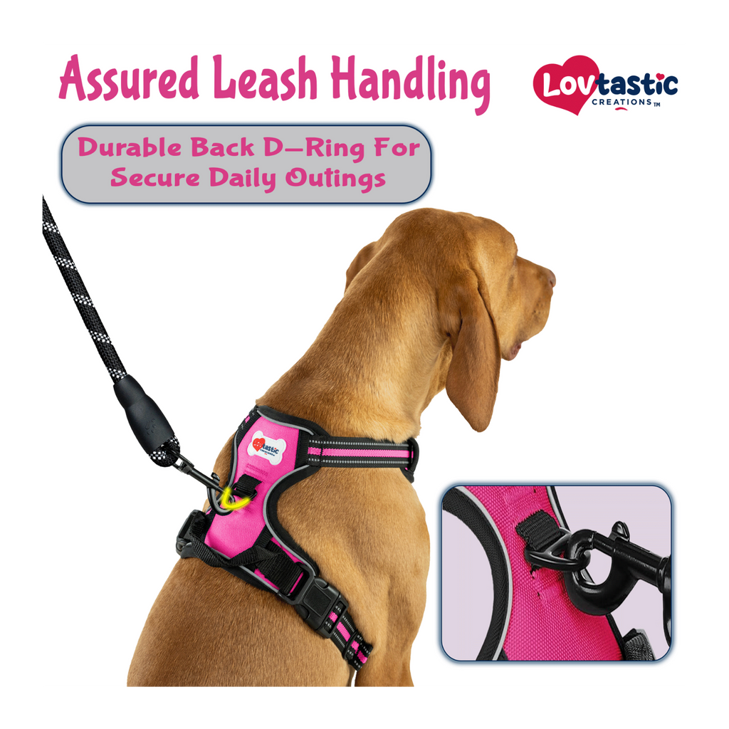 Lovtastic Creations™ No-Pull Dog Harness - with Strong & Durable Dog Leash & Free Poopbag Holder 3pcs Set | Reflective No-Choke Pet Harness