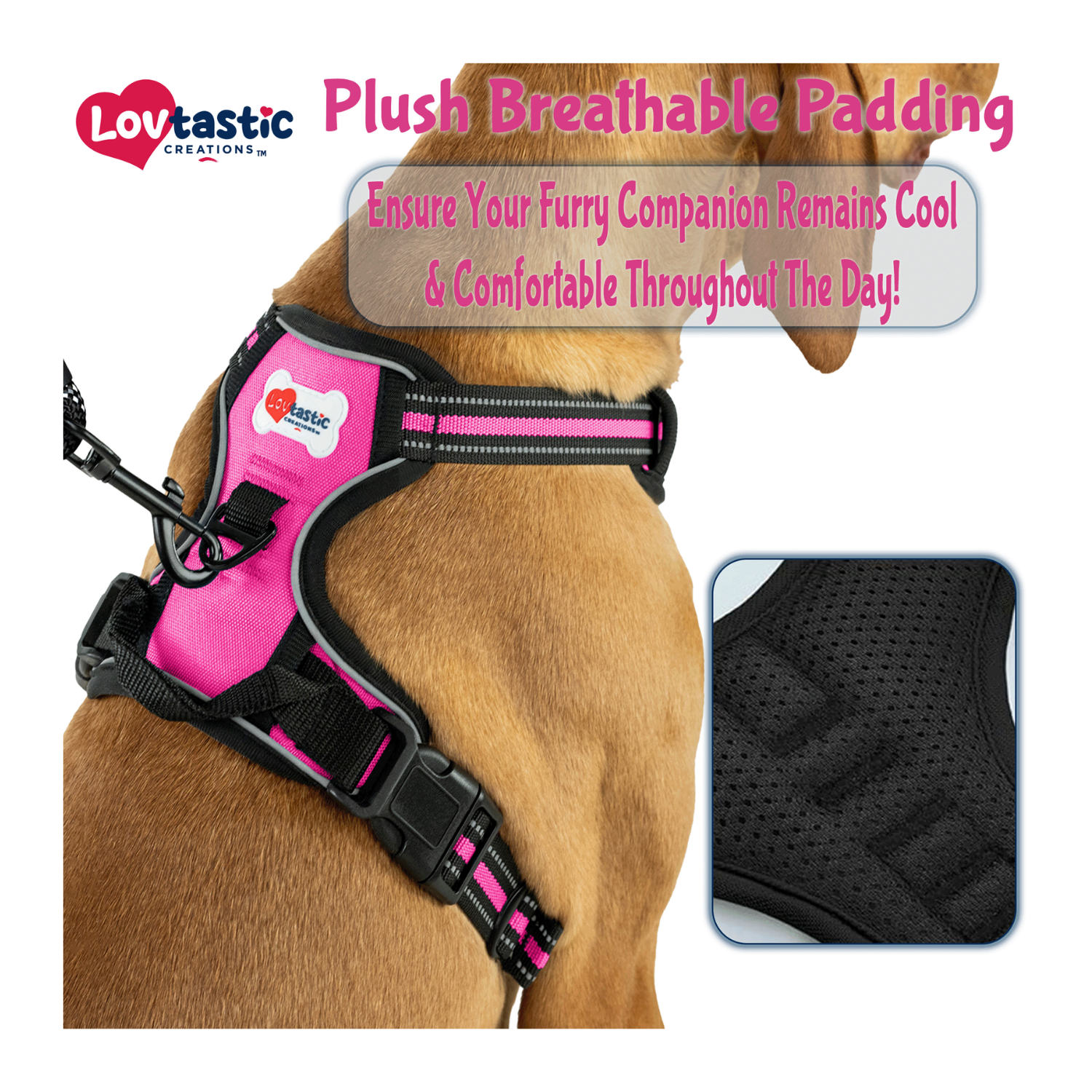 Lovtastic Creations™ No-Pull Dog Harness - with Strong & Durable Dog Leash & Free Poopbag Holder 3pcs Set | Reflective No-Choke Pet Harness