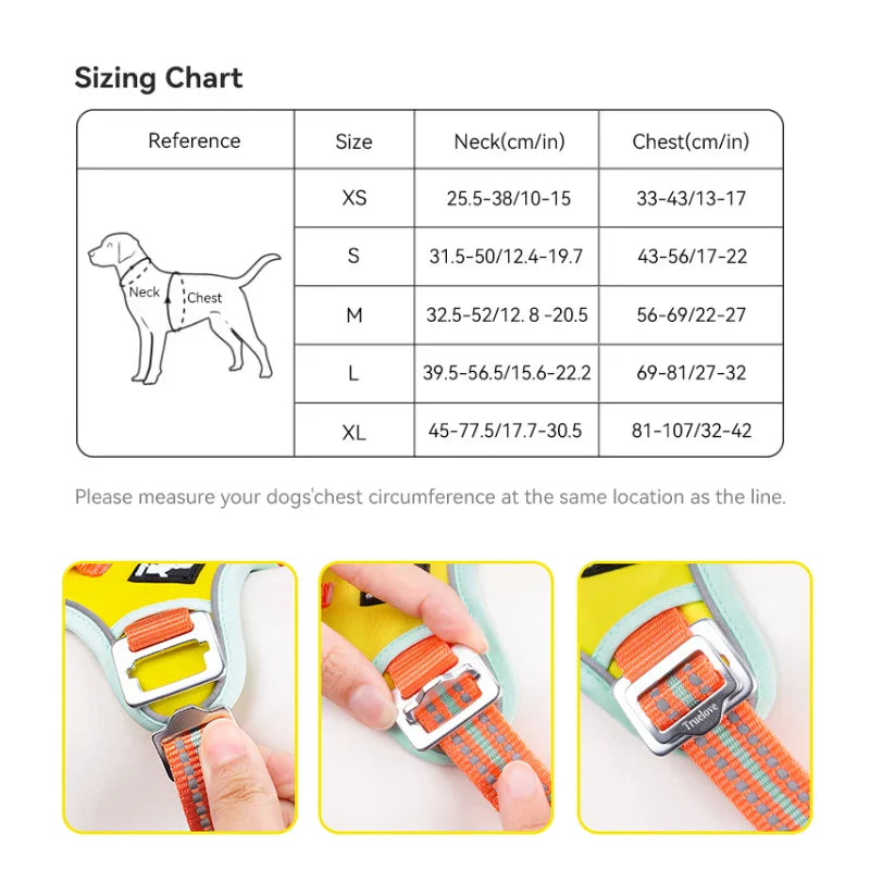 TRUELOVE No Pull Dog Harness Reflective Breathable Adjustable Training Vest