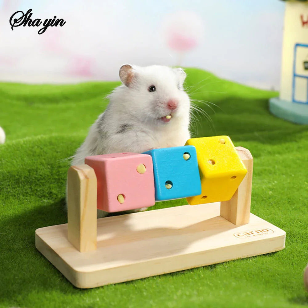 1PC Hamster Chew Toy Wood Platform Grinding Teeth Toys Exercise Intelligence Training for Small Animals