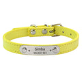 Personalized Dog Collar with Name Engraving – Anti-Lost PU Leather Collar for Dogs and Cats