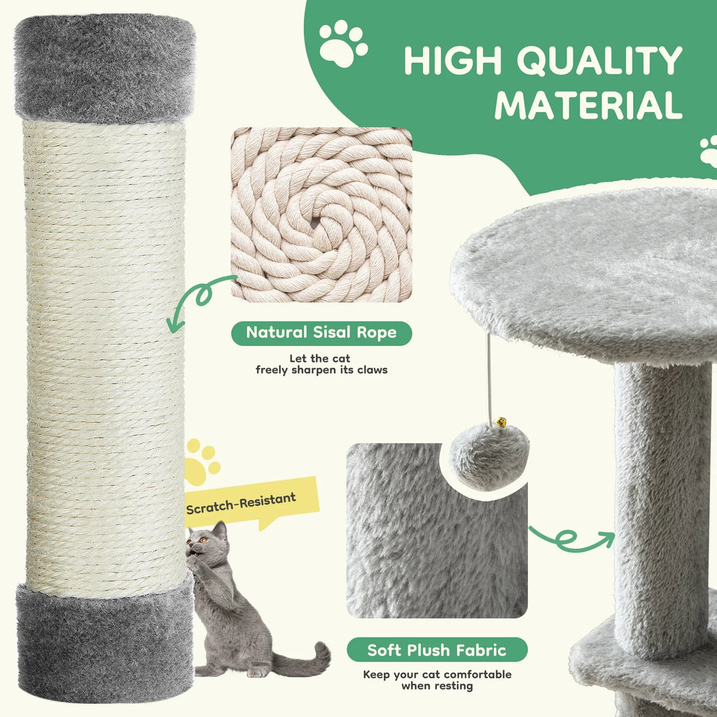 JHKCN Cat Tree Tall Multi-Cat Climbing Tower Sisal Posts