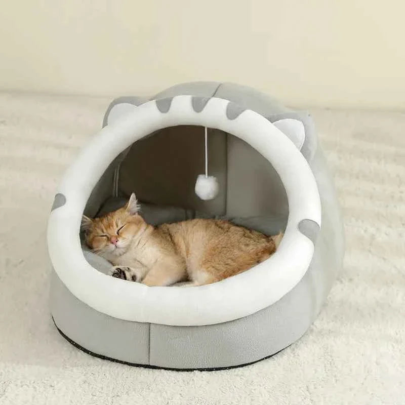 Cozy Cave Cat Bed: Warm Washable Hideaway