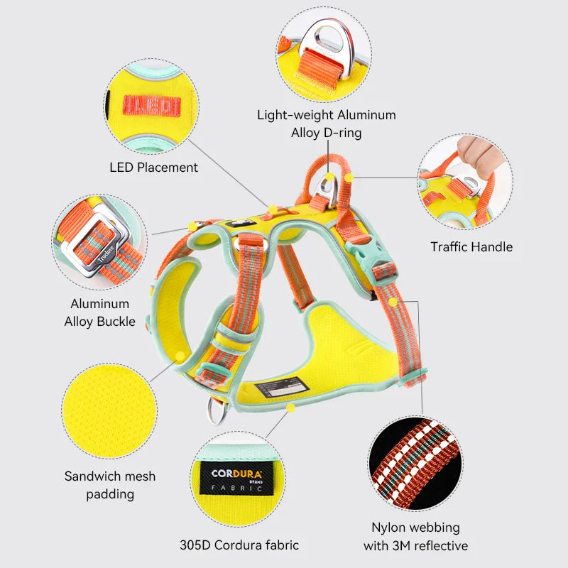 TRUELOVE No Pull Dog Harness Reflective Breathable Adjustable Training Vest