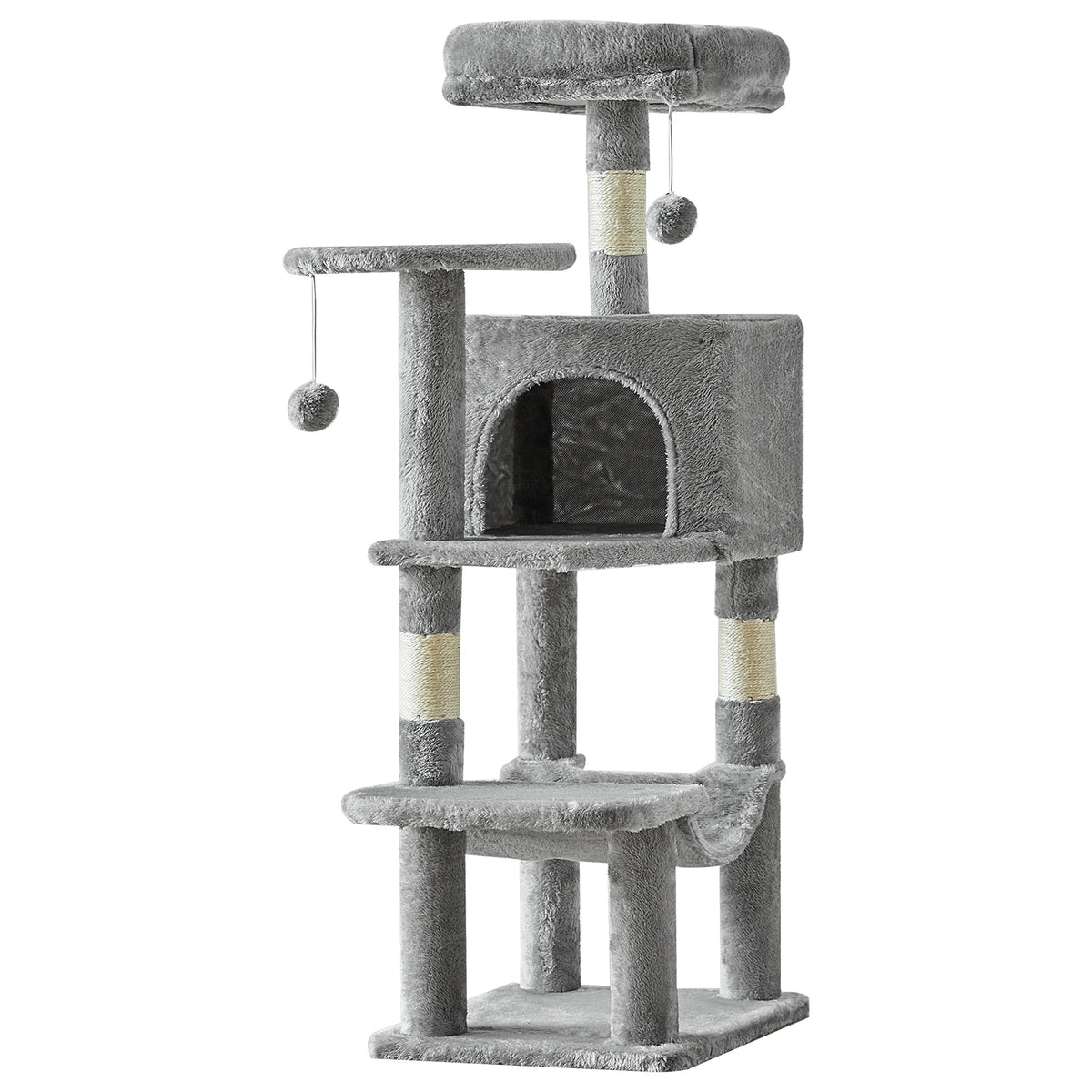 JHKCN Cat Tree Tall Multi-Cat Climbing Tower Sisal Posts