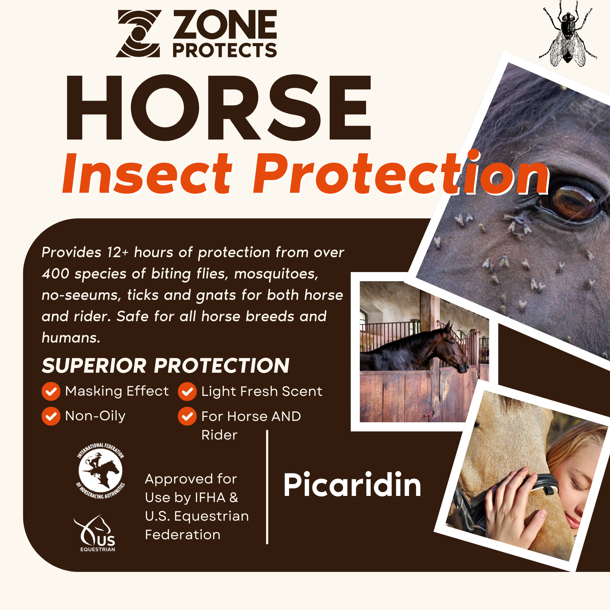 Horse & Rider Fly & Insect Repellent Spray, 32oz Trigger Sprayer