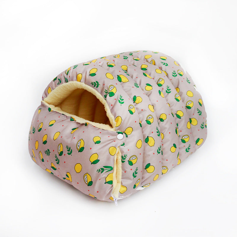 Enclosed Pet Kennel Nest House — 6 Patterns, 2 Sizes, Washable