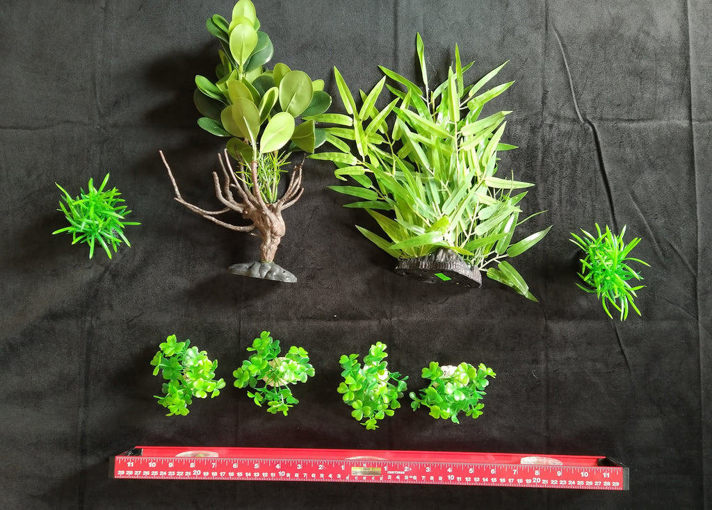 Premium Artificial Aquarium Plant Package for Fish Tank, Tall and Short