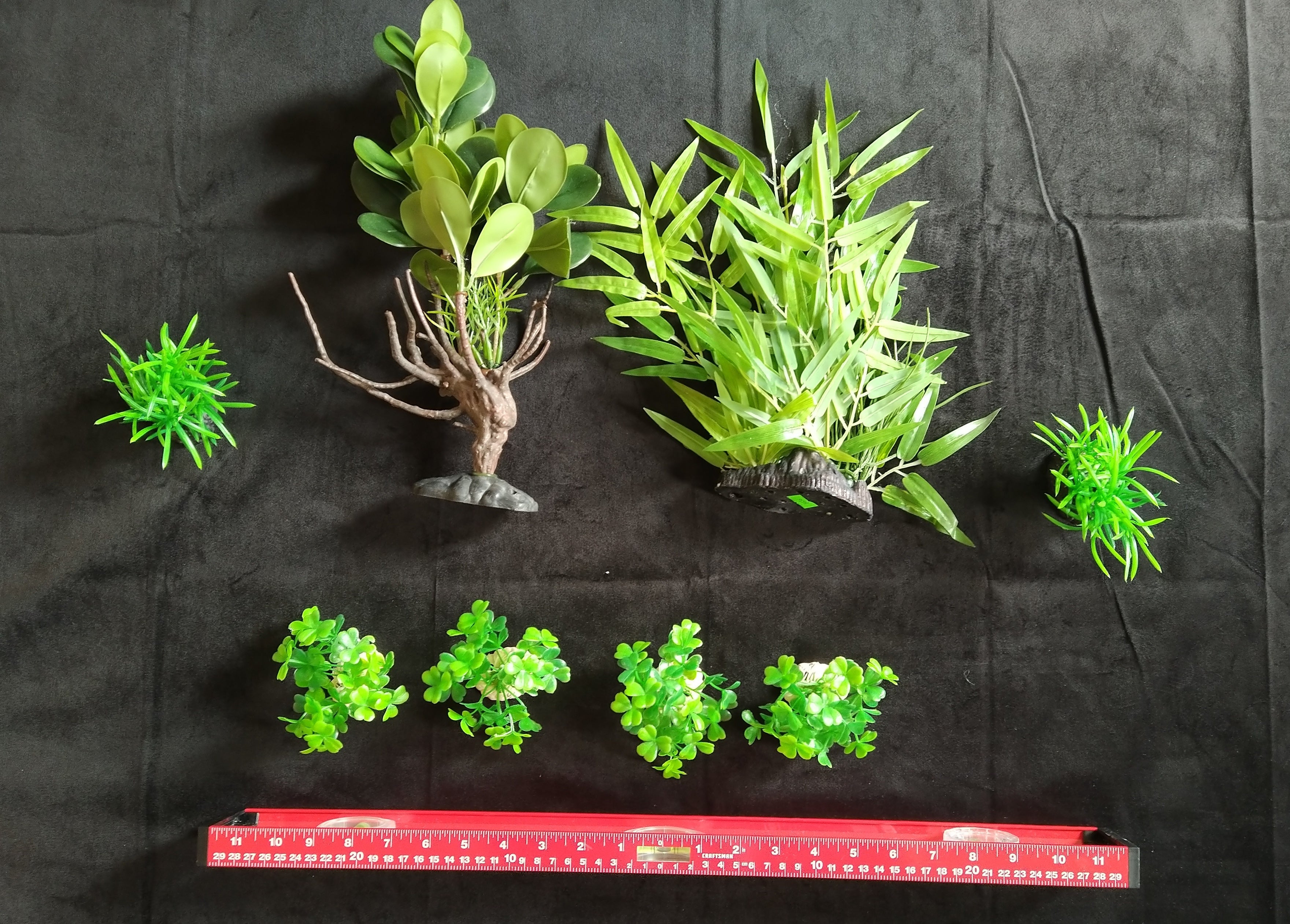 Premium Artificial Aquarium Plant Package for Fish Tank, Tall and Short