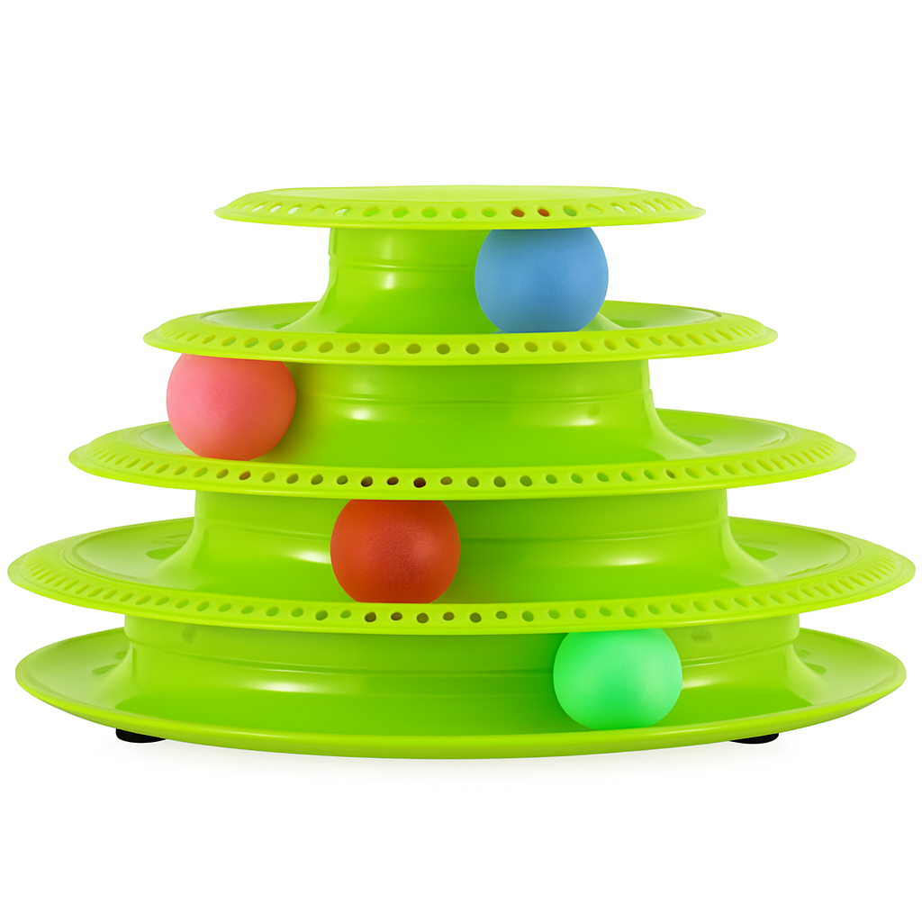 Cat Track Tower Toy with Multi-Layer Track System