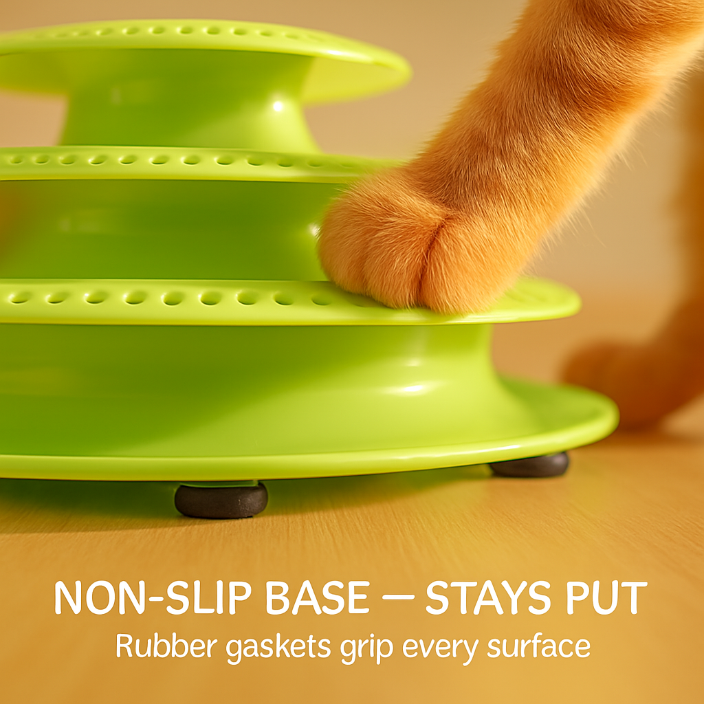 Cat Track Tower Toy with Multi-Layer Track System