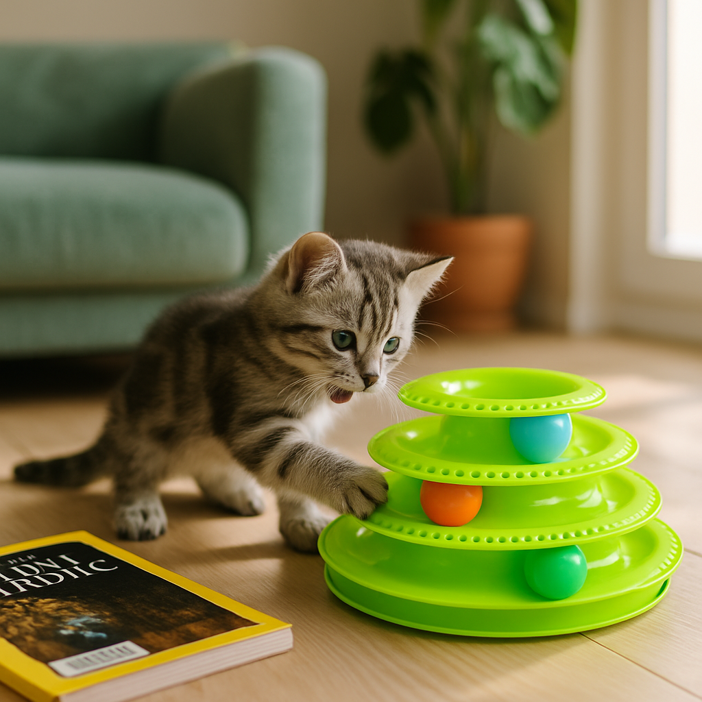 Cat Track Tower Toy with Multi-Layer Track System