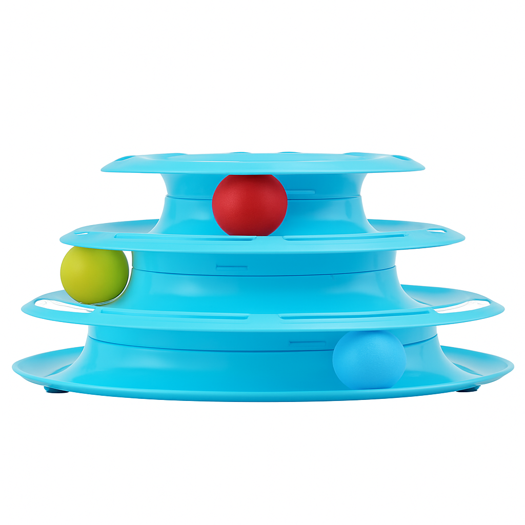 Cat Track Tower Toy with Multi-Layer Track System
