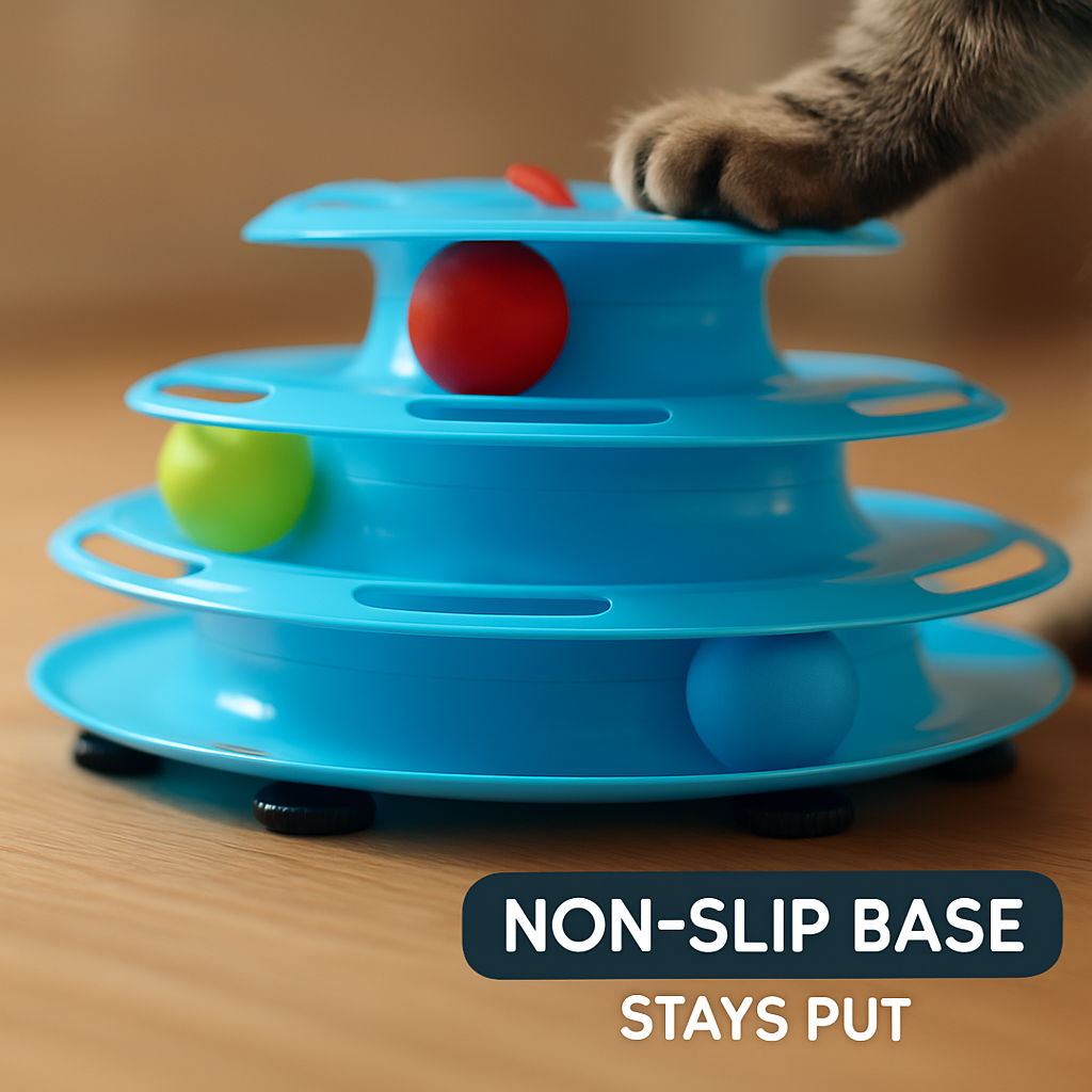 Cat Track Tower Toy with Multi-Layer Track System
