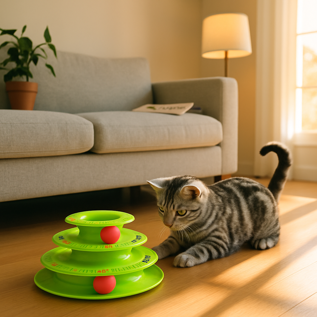 Cat Track Tower Toy with Multi-Layer Track System