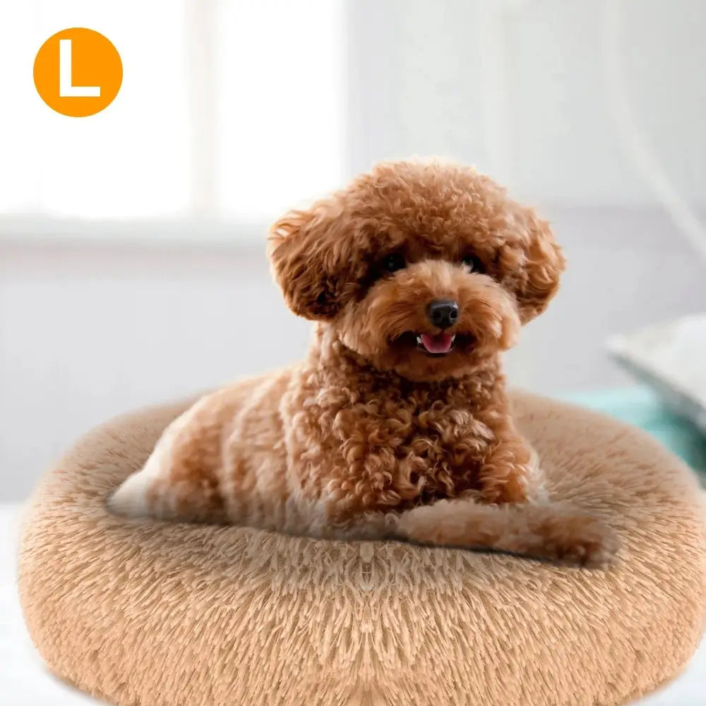Plush Fleece Donut Pet Bed for Cats and Small Dogs