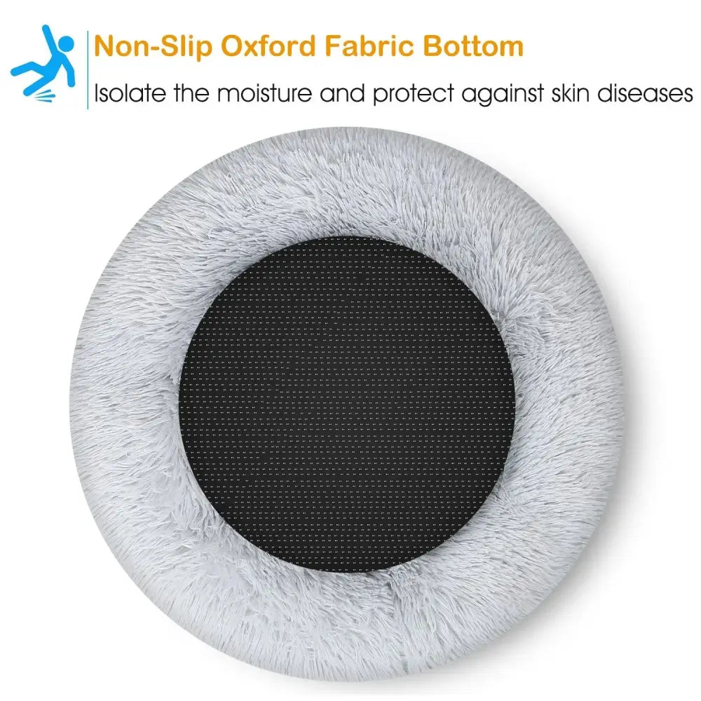 Plush Fleece Donut Pet Bed for Cats and Small Dogs
